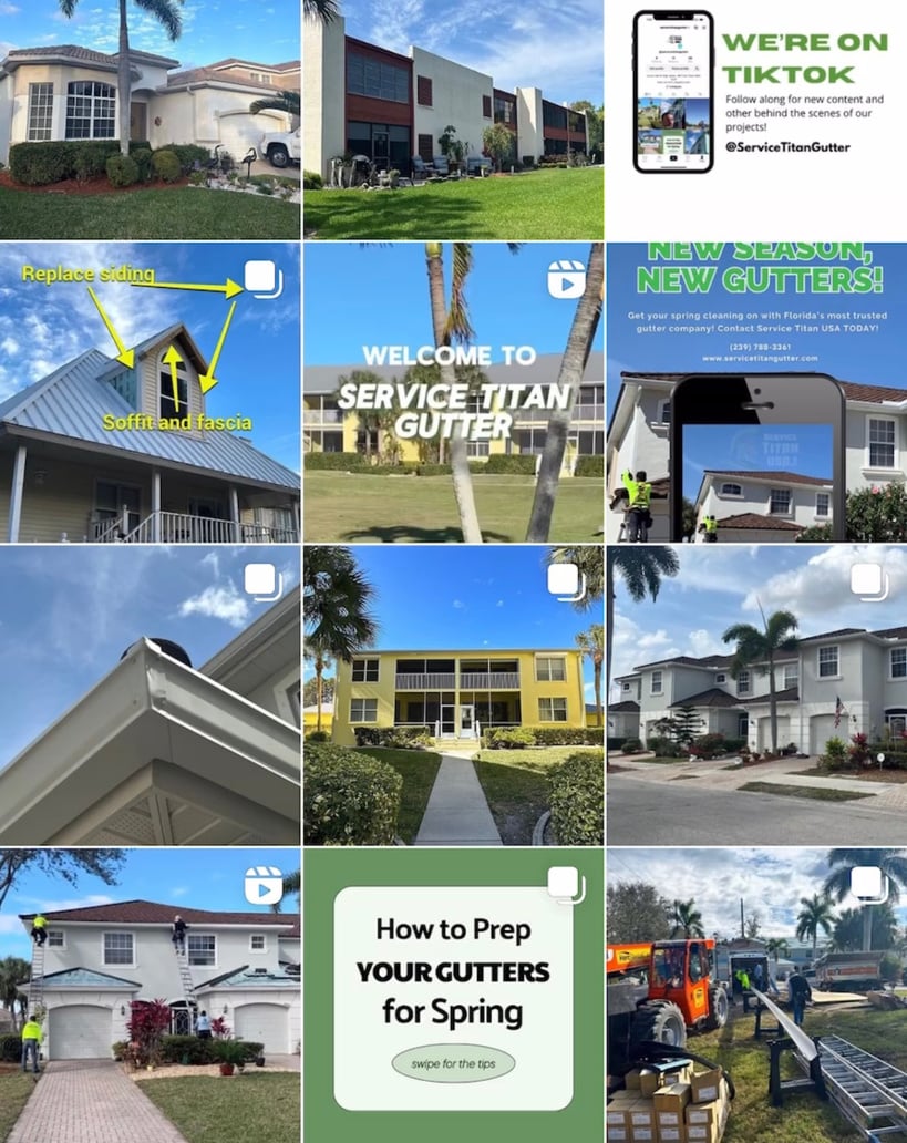 instagram feed of service titan gutter